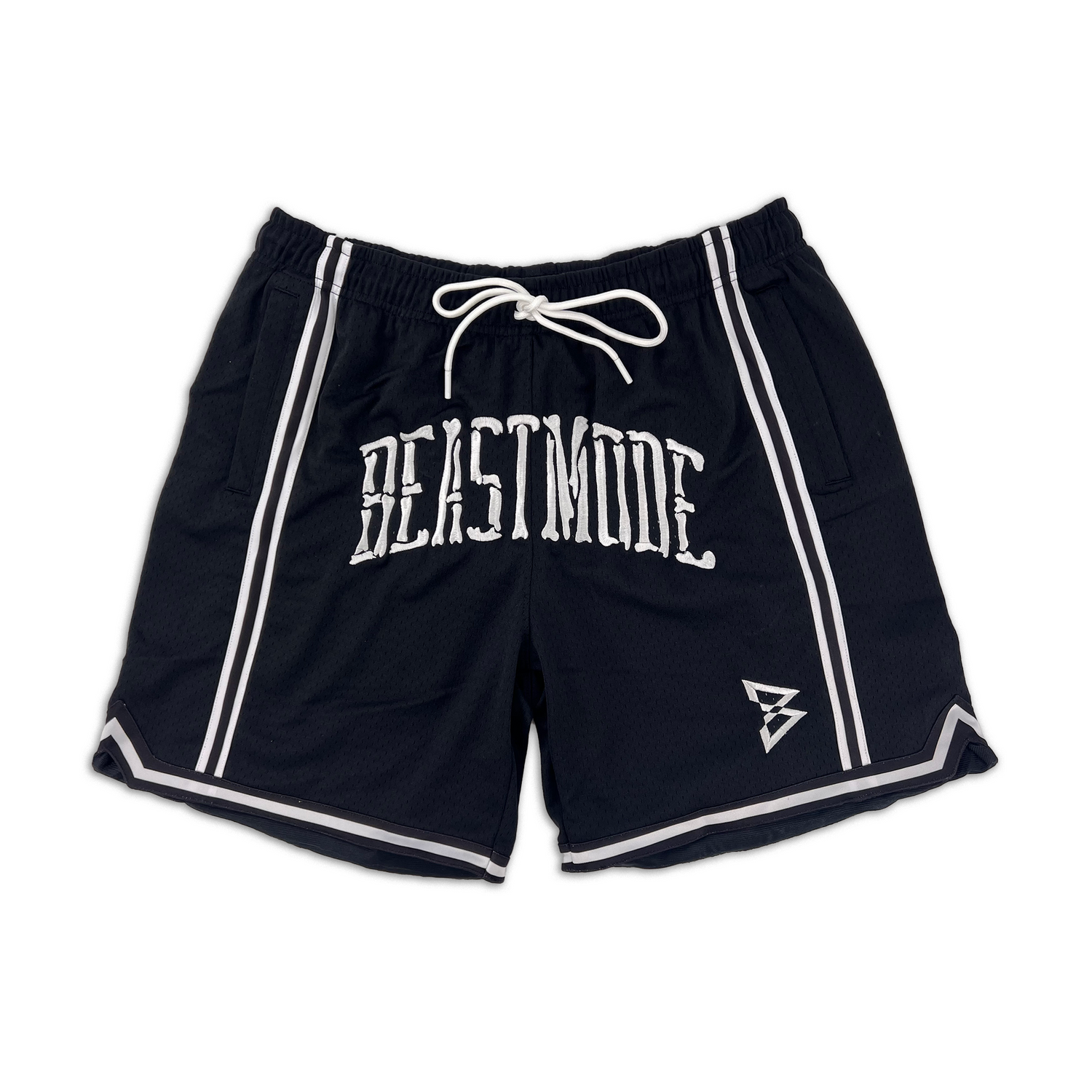 Beast Mode Jersey Bone Shorts (Black/White) Front