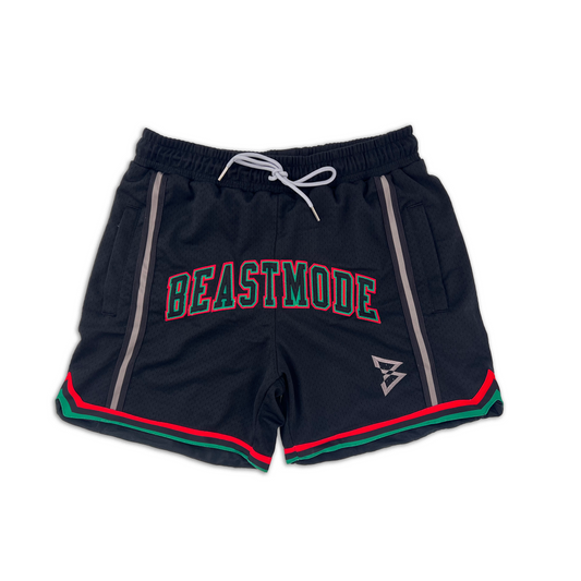 Beast Mode Jersey Shorts (Black/Red/Green)