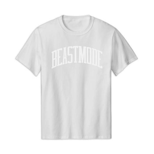 Beastmode Collegiate PUFF Tee (White/White)