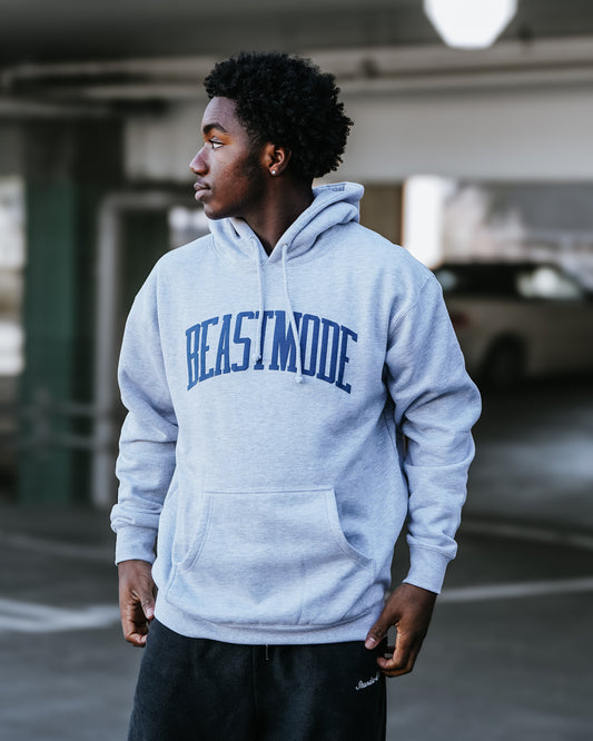 Collegiate PUFF Hoody (Grey Heather/Blue)